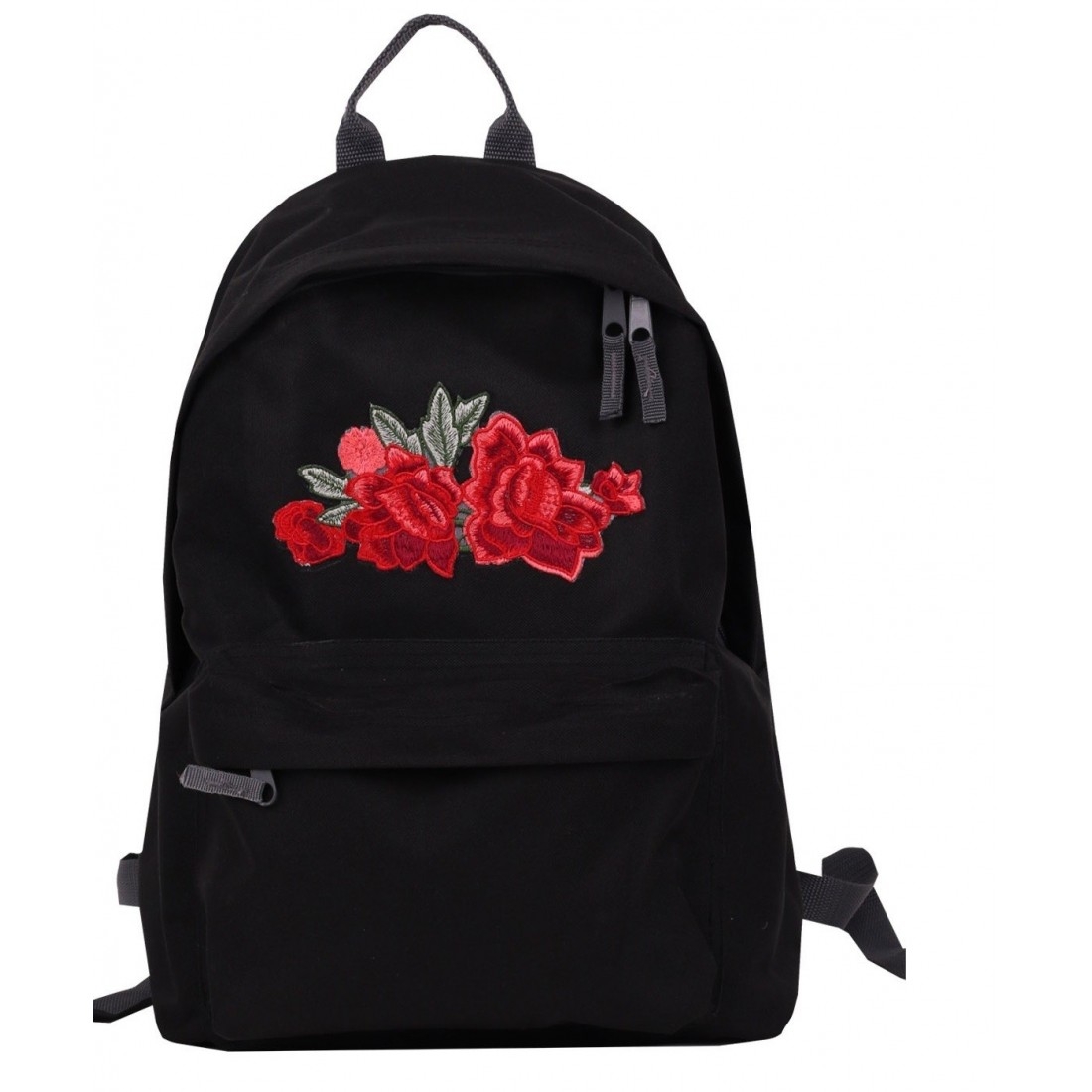Plecak Simple Roses z różą Black/Czarny - plecak-tornister.pl