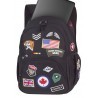 Plecak szkolny CoolPack CP BENTLEY BADGES BLACK czarny z naszywkami kieszeń na laptop - A422