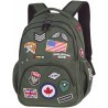 Plecak szkolny CoolPack CP BENTLEY BADGES GREEN zielony z wszywkami wojskowy styl - 415