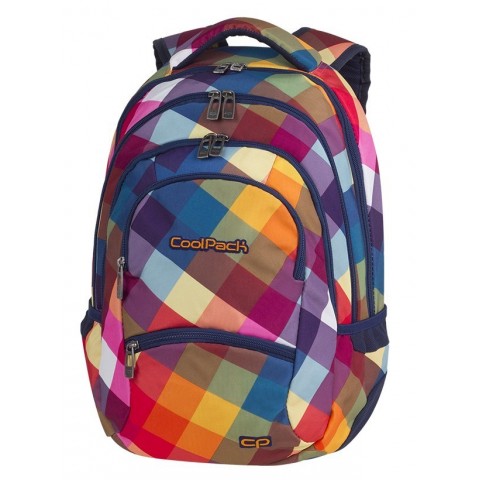 Plecak młodzieżowy CoolPack CP COLLEGE CANDY CHECK kolorowe kwadraty tęcza - 5 przegród - A530