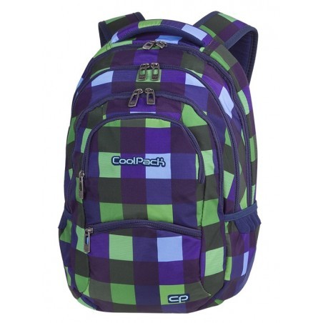 Plecak młodzieżowy CoolPack CP COLLEGE CRISS CROSS w kolorową zielono-niebieską kratkę - 5 przegród - A514