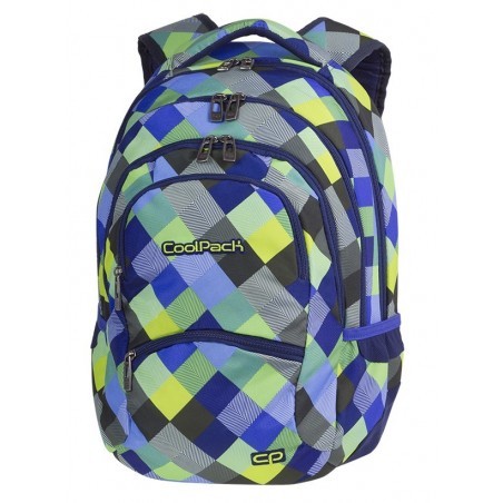 Plecak młodzieżowy CoolPack CP COLLEGE BLUE PATCHWORK w kolorową kratę - 5 przegród - A496