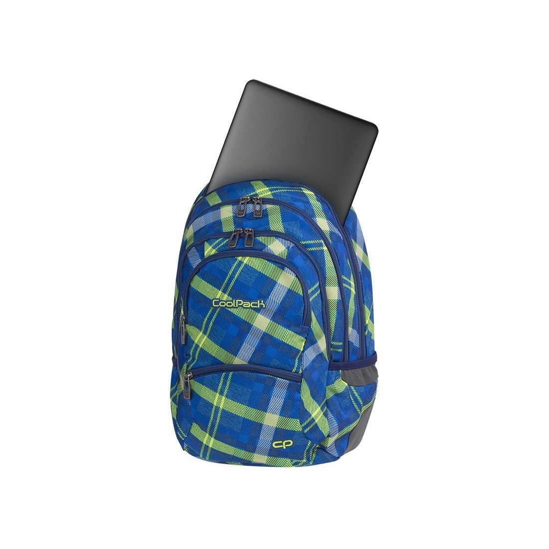 Plecak młodzieżowy CoolPack CP COLLEGE SPRINGFIELD zielono-niebieski w dużą kratę - 5 przegród - A534 - plecak-tornister.pl