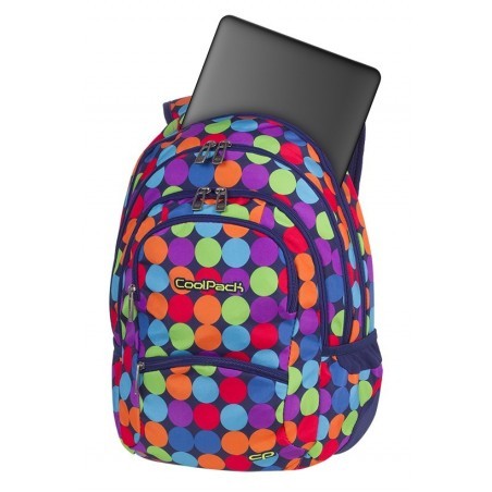 Plecak młodzieżowy CoolPack CP COLLEGE BUBBLE SHOOTER kolorowe kropki kulki kieszeń na laptop - 5 przegród - A490