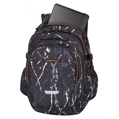 Plecak szkolny CoolPack CP FACTOR BLACK MARBLE czarny marmur kieszeń na laptop - 4 przegrody - A073