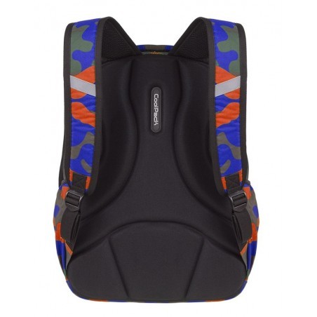 Plecak szkolny COOLPACK CP BREAK CAMOUFLAGE TANGERINE anatomicznie profilowane plecy pomarańczowe moro - A339