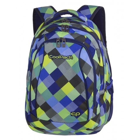 Plecak szkolny CoolPack CP COMBO BLUE PATCHWORK w kolorową kratkę - 2w1 - A499