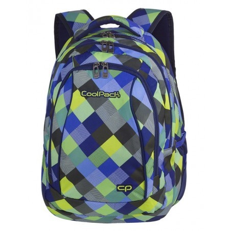 Plecak szkolny CoolPack CP COMBO BLUE PATCHWORK w kolorową kratkę - 2w1 - A499
