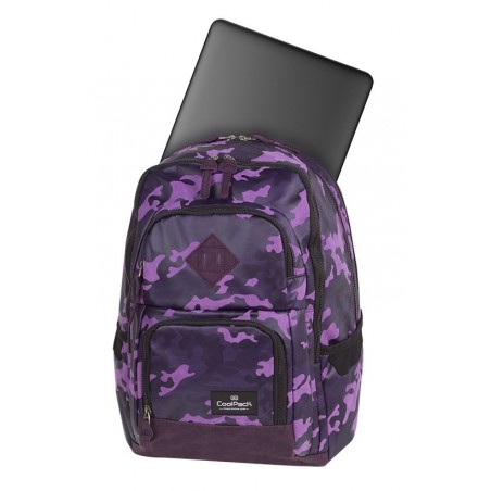 Plecak szkolny CoolPack CP UNIT FLOCK CAMO VIOLET fioletowe moro kieszeń na laptop - A554