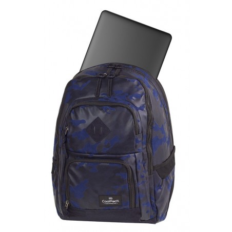 Plecak szkolny CoolPack CP UNIT FLOCK CAMO BLUE granatowe moro kieszeń na laptop - A558