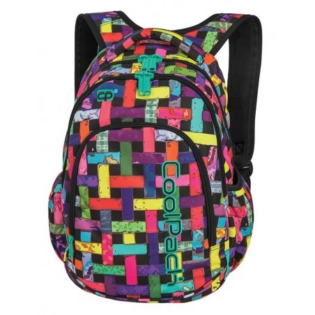 Plecak szkolny (do klas 1-3) CoolPack CP PRIME RIBBON GRID kolorowe wstążki w kratkę dla uczennicy - A297 + GRATIS COOLER BAG