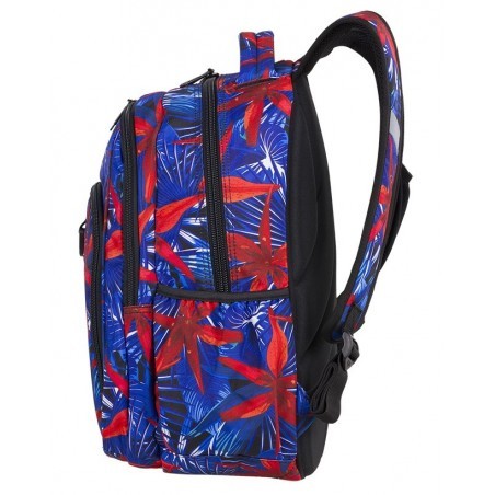 Plecak szkolny CoolPack CP STRIKE HAWAIAN BLUE hawajskie czerwone kwiaty - A308