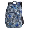 Plecak szkolny CoolPack CP BASIC PLUS BLUE HIBISCUS szary w niebieskie kwiaty i liście dla dziewczyn- A142