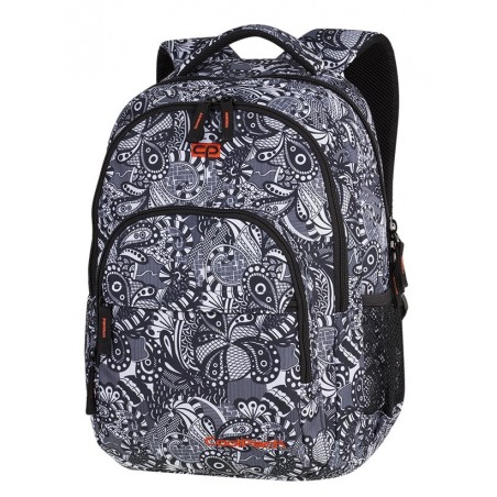 Plecak szkolny CoolPack CP BASIC PLUS Black Lace czarno-białe kwiaty do kolorowania - A169