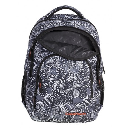 Plecak szkolny CoolPack CP BASIC PLUS Black Lace czarno-białe kwiaty do kolorowania dla dziewczyn - A169