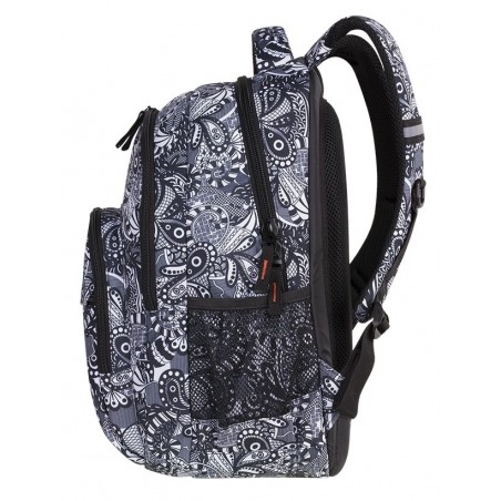 Plecak szkolny CoolPack CP BASIC PLUS Black Lace czarno-białe kwiaty do kolorowania - A169