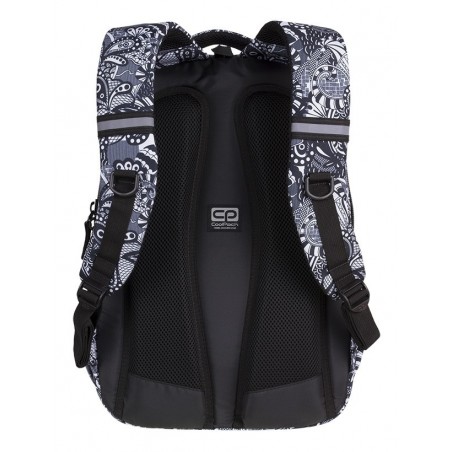 Plecak szkolny CoolPack CP BASIC PLUS Black Lace czarno-białe kwiaty do kolorowania profilowane plecy - A169