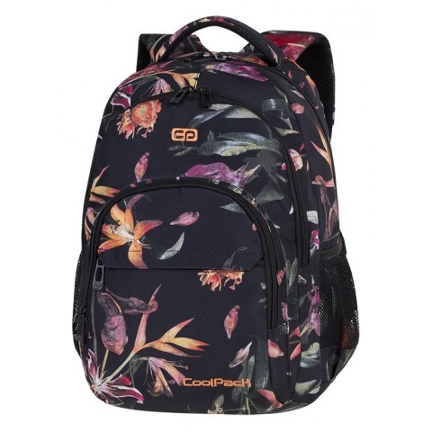 Plecak szkolny CoolPack CP BASIC PLUS LILIES kwiaty lilie na czarnym tle dla nastolatek - A145