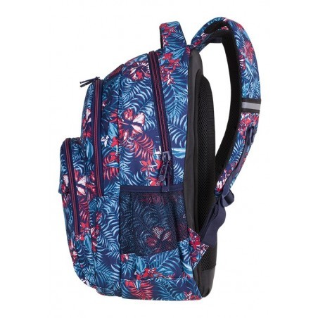 Plecak szkolny CoolPack CP BASIC PLUS EMERALD JUNGLE niebieskie kwiaty dżungla - A140