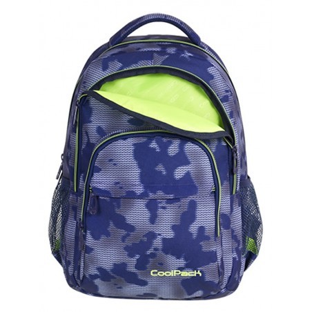 Plecak szkolny CoolPack CP BASIC PLUS MISTY GREEN mgła na niebieskim tle zielone akcenty dla nastolatka - A155