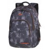 Plecak szkolny CoolPack CP BASIC PLUS MISTY ORANGE szara mgła na czarnym tle pomarańczowe zamki dla chłopaka - A157