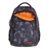 Plecak szkolny CoolPack CP BASIC PLUS MISTY ORANGE szara mgła na czarnym tle pomarańczowe zamki dla nastolatka - A157