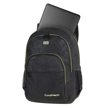 Plecak szkolny CoolPack CP BASIC PLUS TOPOGRAPHY YELLOW czarny z żółtymi detalami kieszeń na laptop - A150