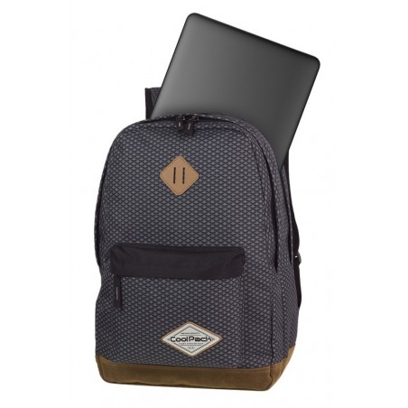 Plecak młodzieżowy CoolPack CP SCOUT DARK GREY NET ciemna szarość kieszeń na laptop - A122