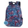 Plecak szkolny CoolPack CP SPINER EMERALD JUNGLE niebieskie i czerwone kwiaty A051