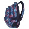Plecak szkolny CoolPack CP SPINER EMERALD JUNGLE niebieskie i czerwone kwiaty A051