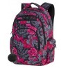Plecak szkolny CoolPack CP FLASH RED & BLACK FLOWERS hiszpańskie kwiaty dla nastolatki A240 + POMPON GRATIS