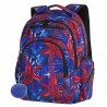 Plecak szkolny CoolPack CP FLASH HAWAIAN BLUE hawajskie czerwone kwiaty dla nastolatki - A303 + POMPON GRATIS