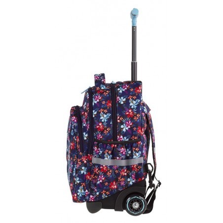 Plecak w kwiaty niebieski, czerwony, granatowy dla dziewczyny CoolPack CP JUNIOR TROPICAL BLUISH