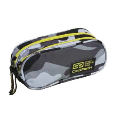 Saszetka podwójna CoolPack CLEVER CAMO YELLOW NEON szare moro z żółtym - A367