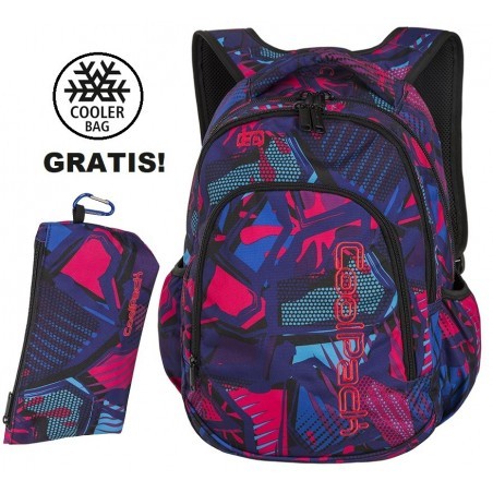Plecak szkolny (do klas 1-3) CoolPack CP PRIME CRAZY PINK ABSTRACT kolorowa abstrakcja - A286 + GRATIS COOLER BAG