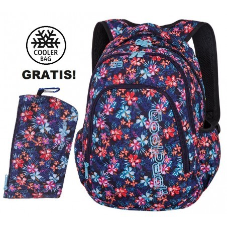 Plecak szkolny (do klas 1-3) CoolPack CP PRIME TROPICAL BLUISH kwitnąca łąką dla dziewczynki - A223 + GRATIS COOLER BAG