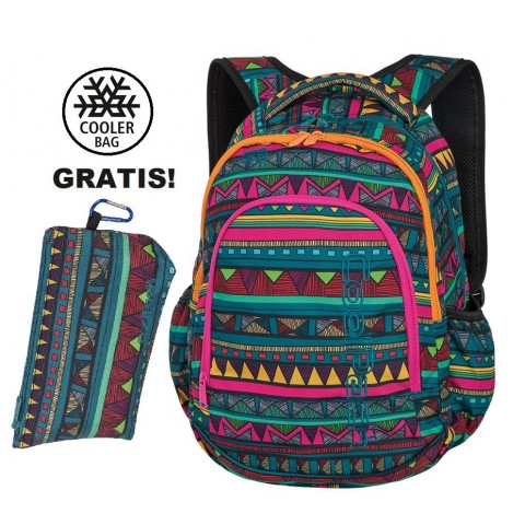 Plecak szkolny (klasy 1-3) CoolPack CP PRIME MEXICAN TRIP aztecki dla dziewczynki - A210 + GRATIS COOLER BAG