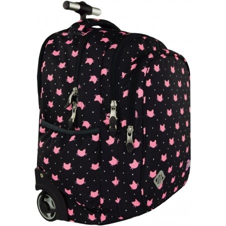 Plecak na kółkach ST.RIGHT MEOW różowe koty dla dziewczyn