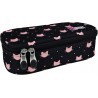 Piórnik / etui XL ST.RIGHT MEOW różowe kotki na czarnym tle dla dziewczyny