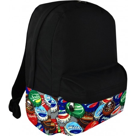 Plecak miejski ST.RIGHT BOTTLE CAPS czarny kapsle na laptopa - BP33