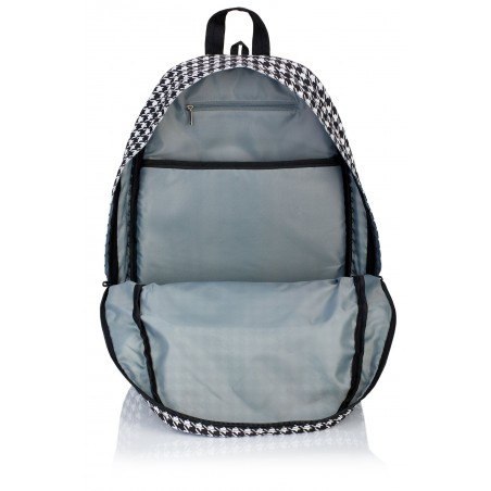 Plecak szkolny w pepitkę czarno-biały organizer miejski styl HEAD - HD-53 F
