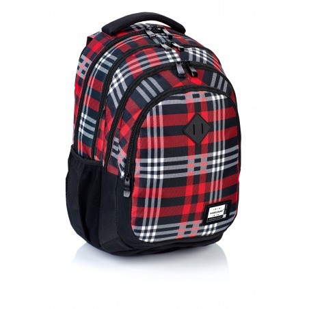 Plecak szkolny HEAD czerwona krata - HD-90 C