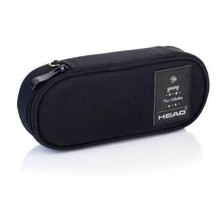 Etui HEAD piórnik z jednym zamkiem CZARNY GŁADKI HD-69 A