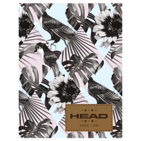 Zeszyt A5 HEAD 60 kartkowy w kratkę tropikalna iluzja tukan liście kwiaty - HD-175