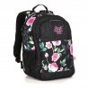 Plecak młodzieżowy Topgal czarny w róże kieszeń na laptop RUBI 18025 G