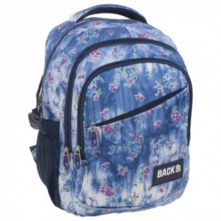 Plecak szkolny dziewczęcy marmurkowy jeans i kwiatki BackUP G 44