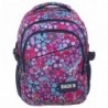 Plecak szkolny w różowe i niebieskie kwiaty BackUP G 43