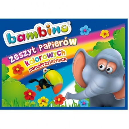 BAMBINO Zeszyt papierów kolorowych samoprzylepnych, w formacie B4/8k., - mix wzorów
