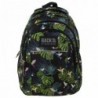 Plecak szkolny czarny w zielone tropiki tropikalny BackUP H 33