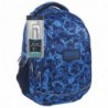Niebieski plecak kółka + słuchawki BackUP A 8 do szkoły